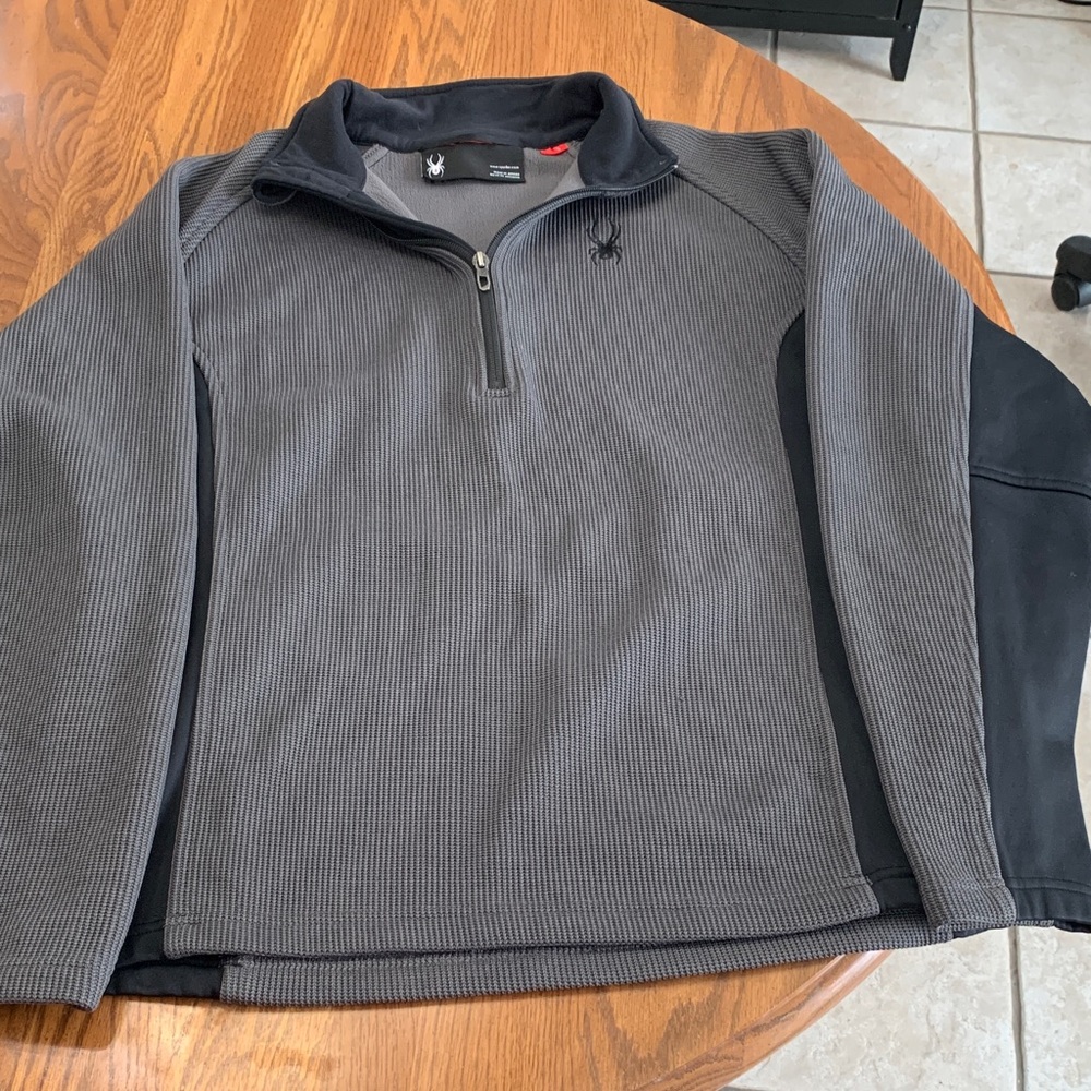 Spyder Men’s L Charcoal and Black Quarter-Zip Pullover